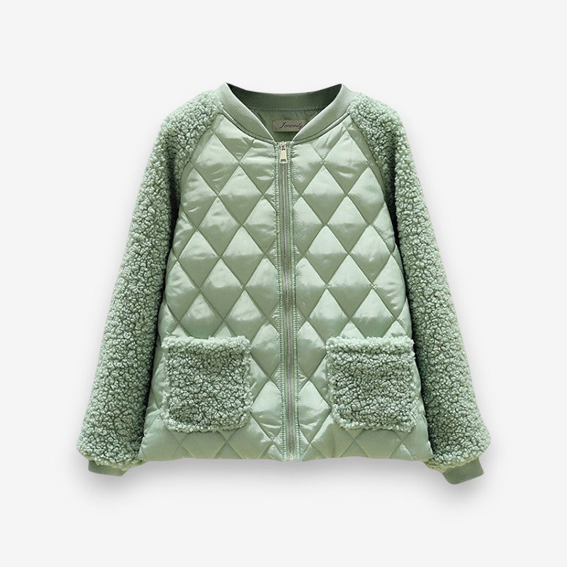 Veste zippée confortable à manches longues col rond poches côtés - LuxeStyle