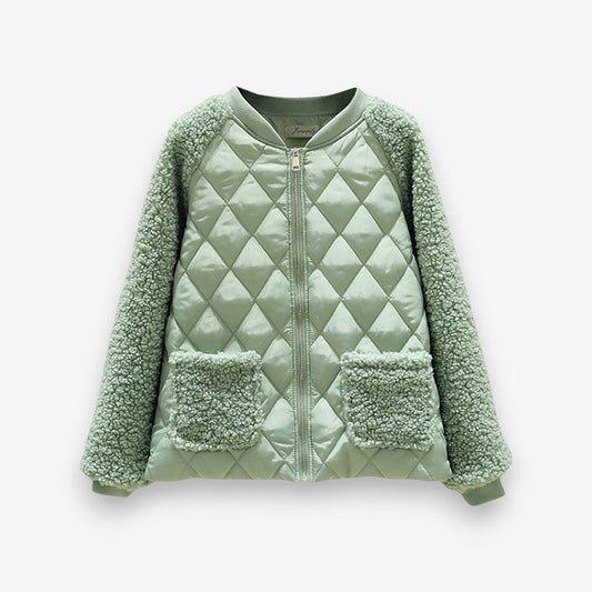 Veste zippée confortable à manches longues col rond poches côtés - LuxeStyle