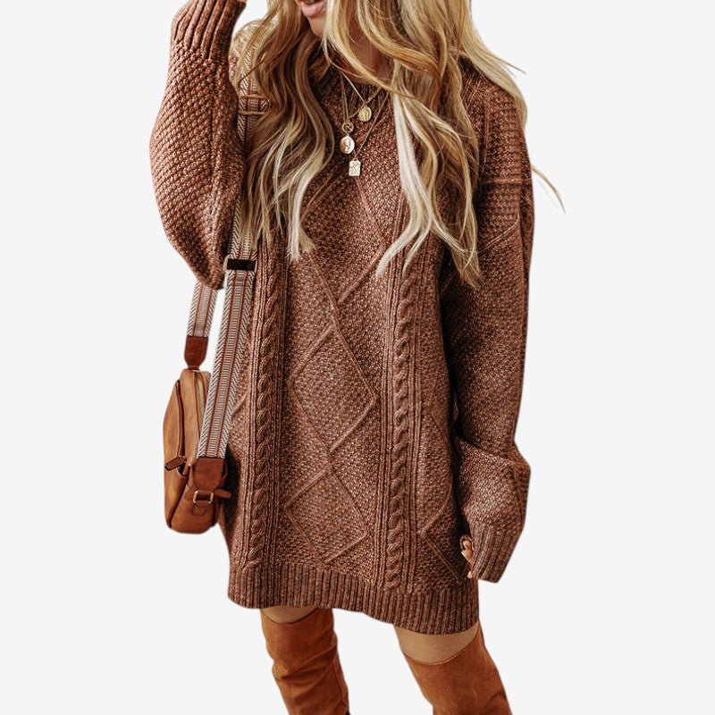 Cardigan Féminin Col Rond Manches Longues