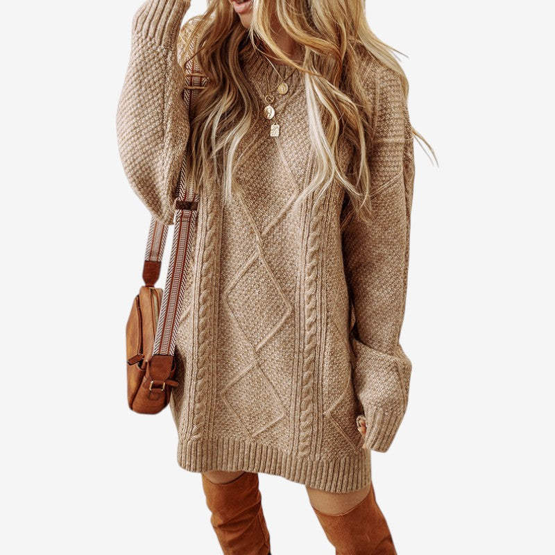 Cardigan Féminin Col Rond Manches Longues