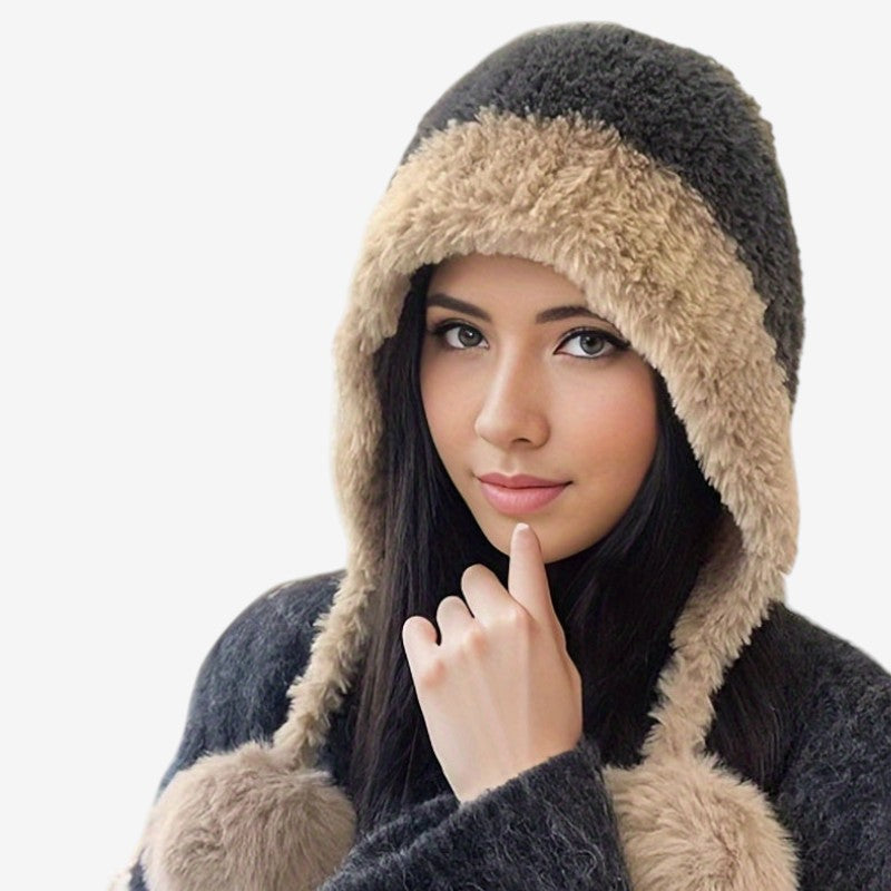 Bonnet Hiver Chaud avec Cache-Oreilles Réglable