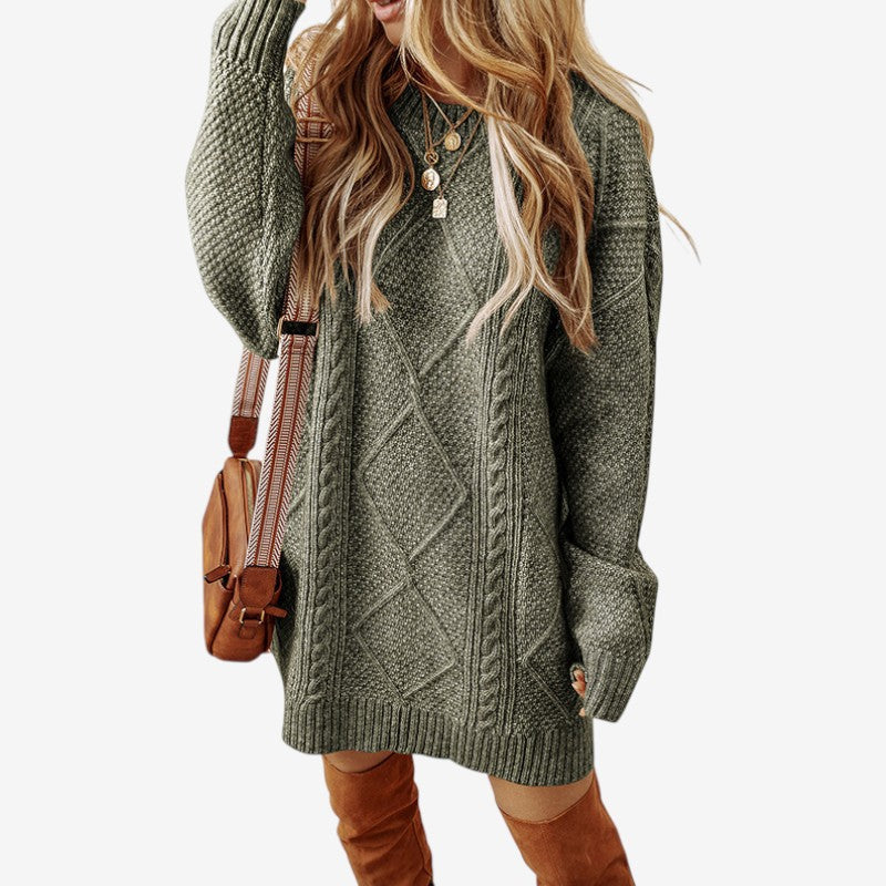 Cardigan Féminin Col Rond Manches Longues