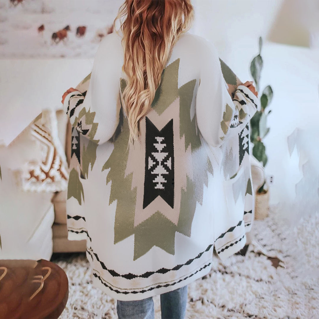 Veste Hiver Femme Imprimé Éthique Manches Longues