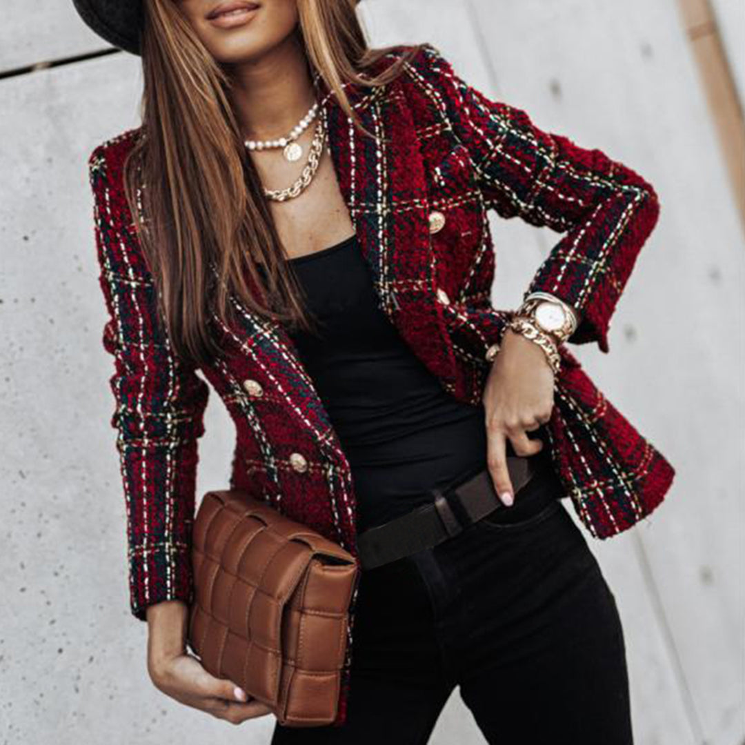 Veste Femme Élégante Une Bouton Pour Le Travail