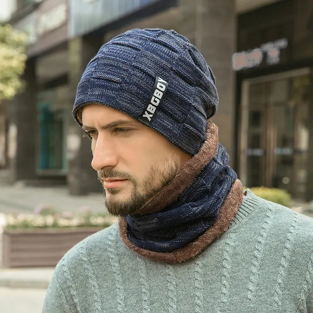Bonnet et Cache-Cou Chaud Hiver Homme
