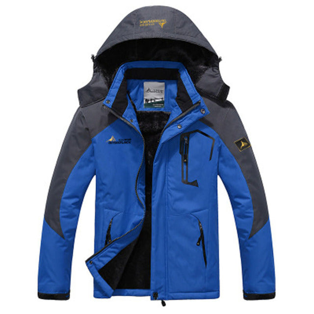 Veste Hiver Chaude et Étanche pour Homme avec Capuche et Fermeture Éclair