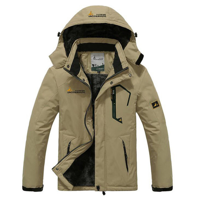 Veste Hiver Chaude et Étanche pour Homme avec Capuche et Fermeture Éclair