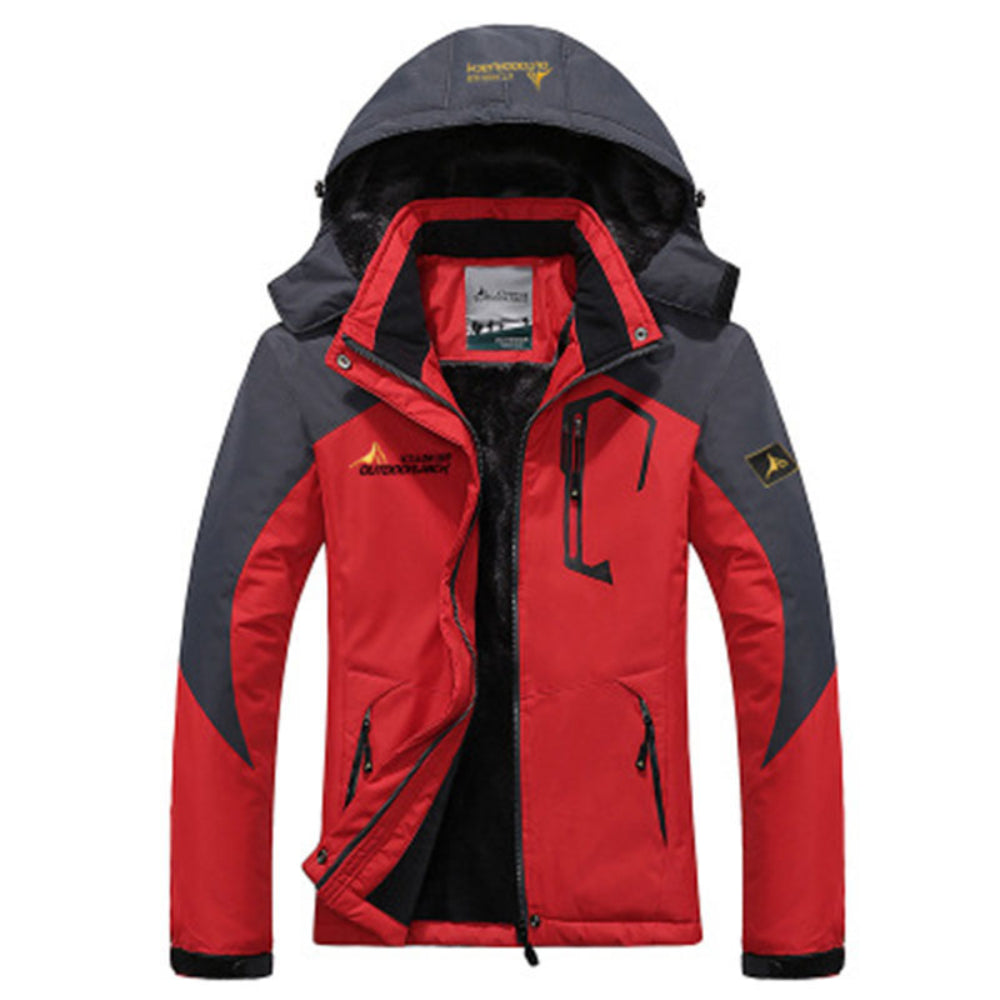 Veste Hiver Chaude et Étanche pour Homme avec Capuche et Fermeture Éclair