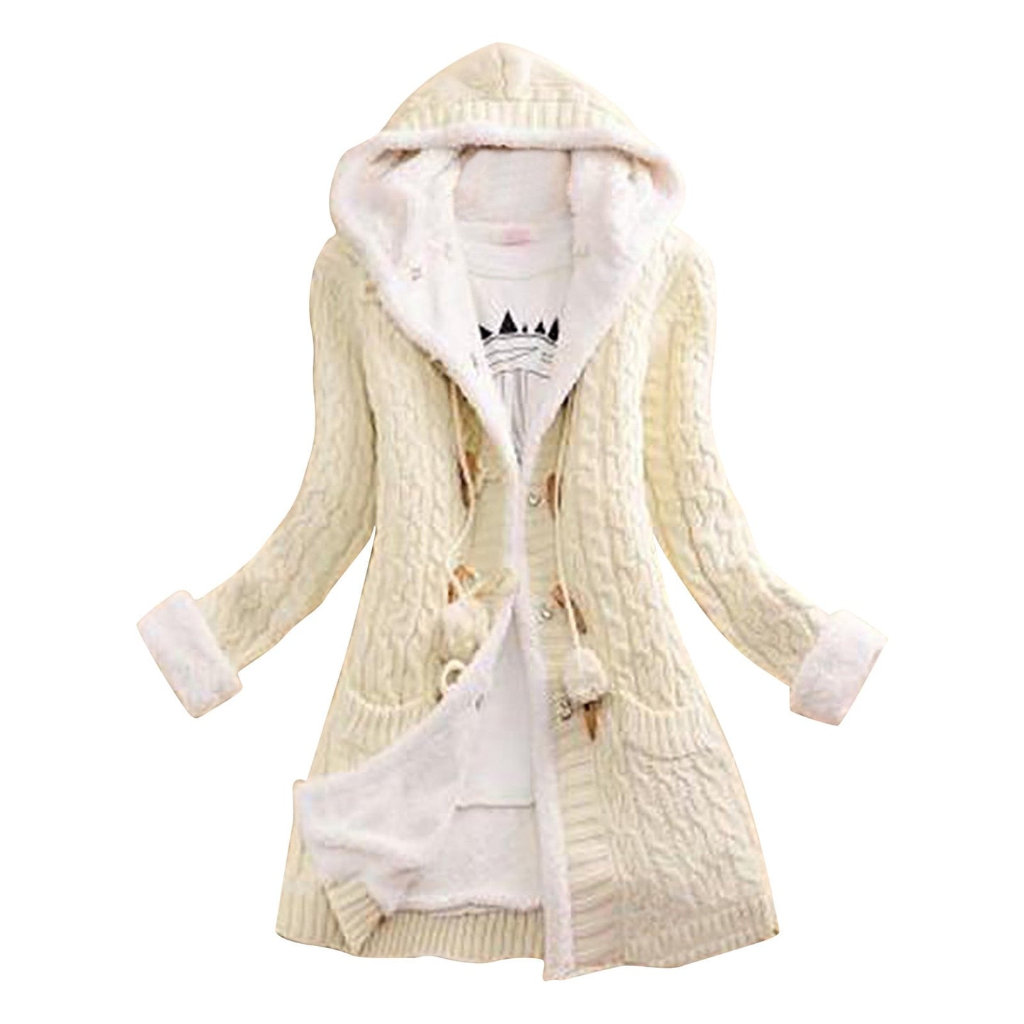 Manteau Femme Hiver Doublé avec Capuche Chaude