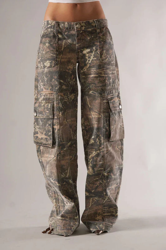 Pantalon Cargo Femme Élargi Militaire Décontracté - LuxeStyle
