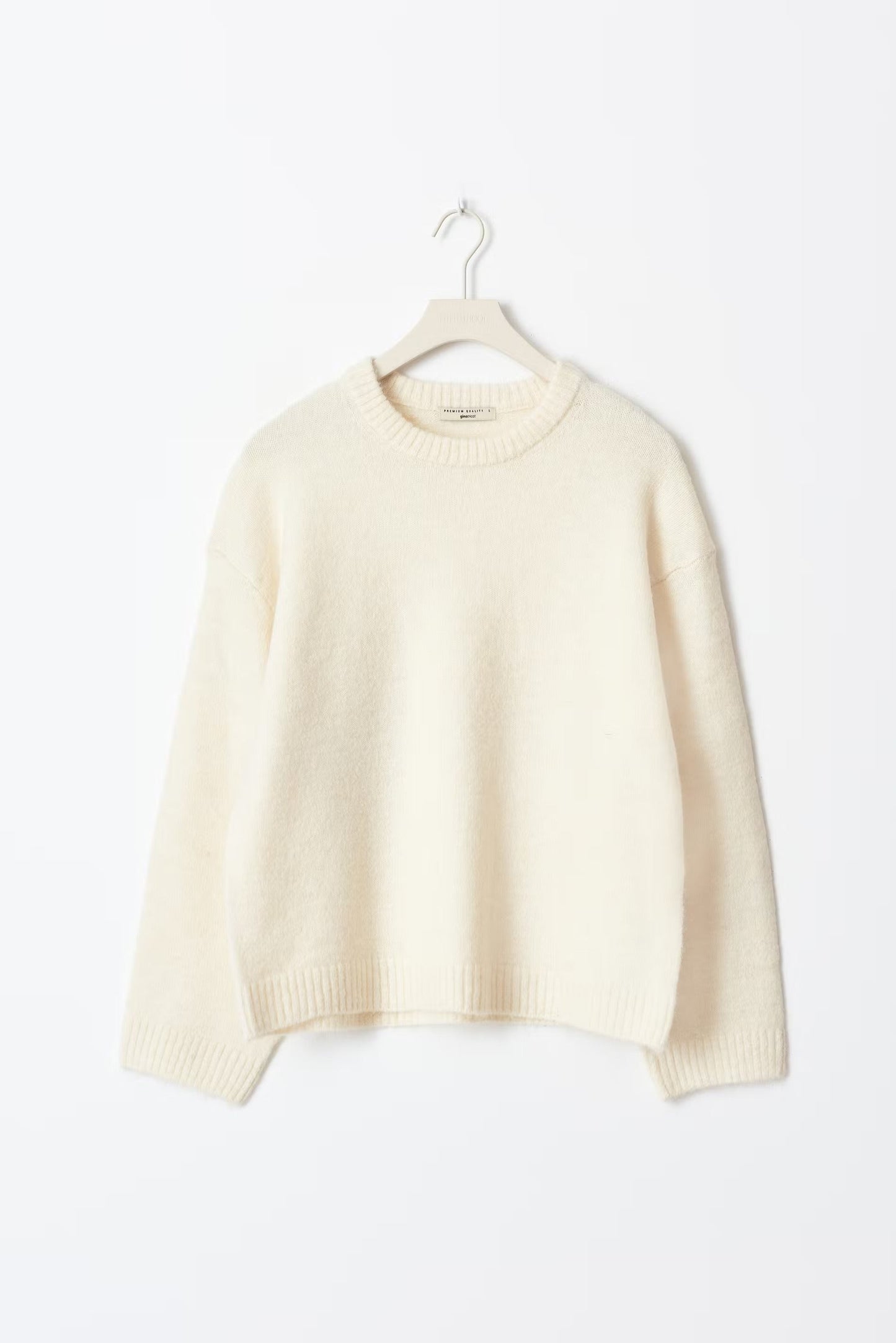 Pull Femme Grande Taille - Tricot Confortable avec Col Rond et Manches Bouffantes