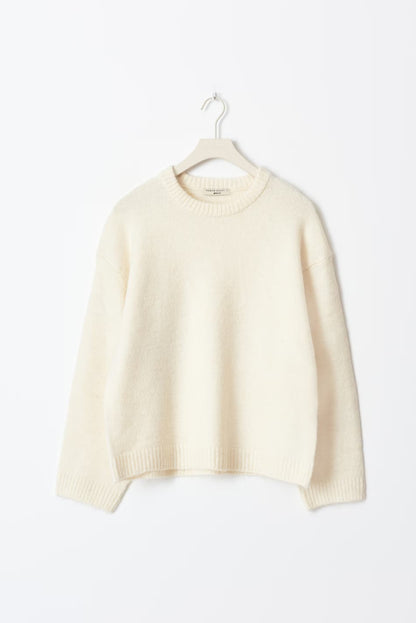 Pull Femme Grande Taille - Tricot Confortable avec Col Rond et Manches Bouffantes