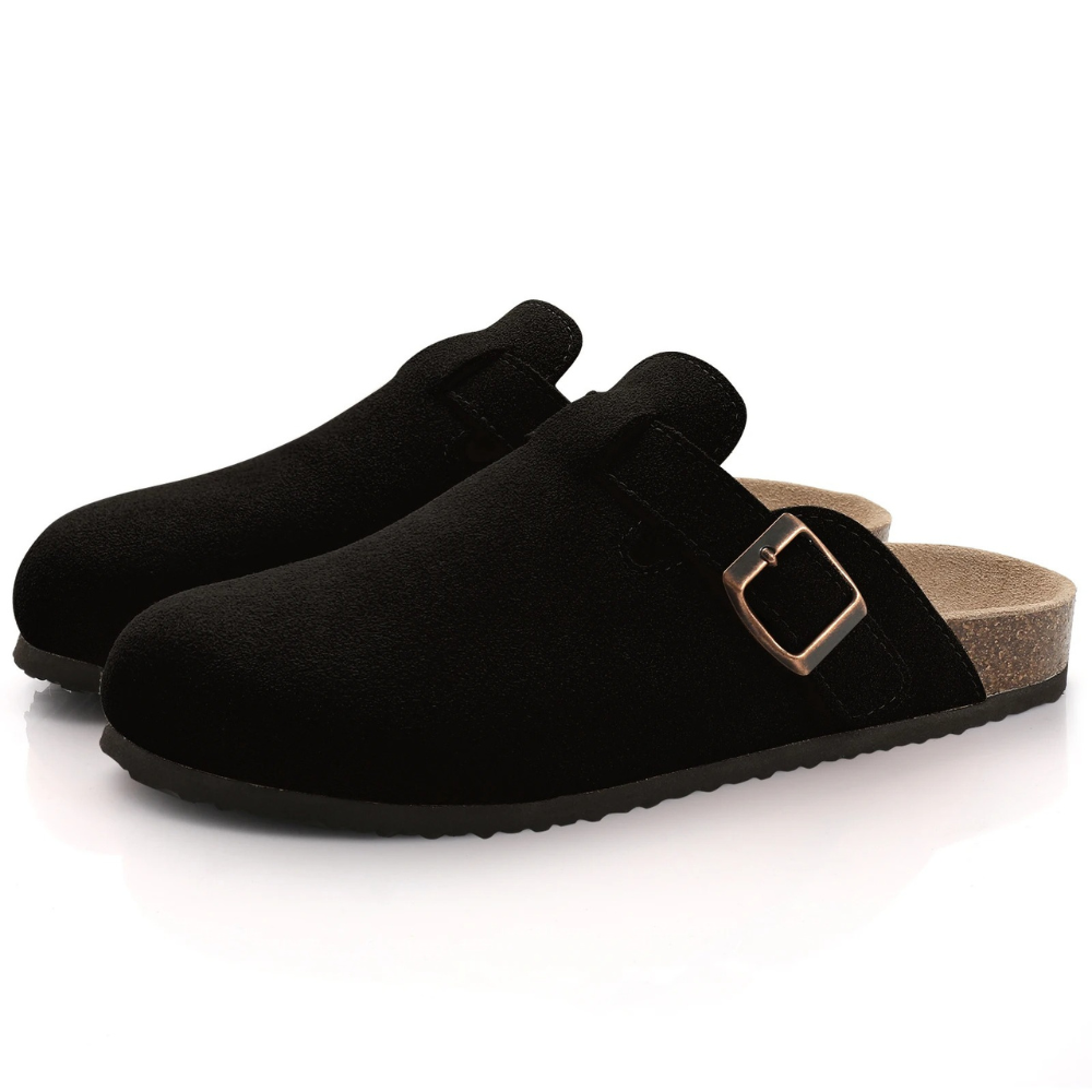 Sabots Femme Daim Doux avec Boucle Adjustante & Semelle Confortable