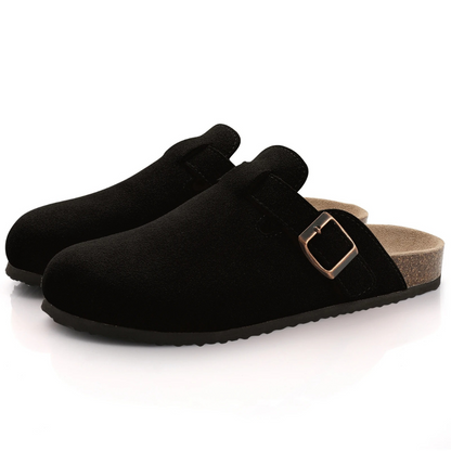 Sabots Femme Daim Doux avec Boucle Adjustante & Semelle Confortable