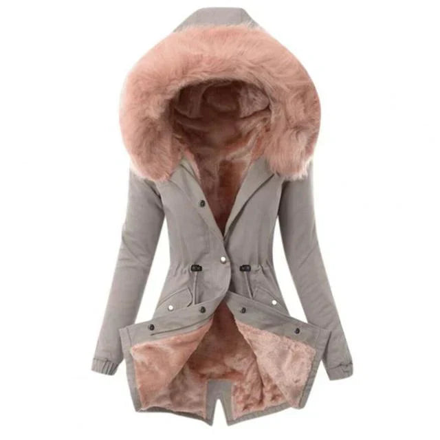Veste Hivernale Doublée Fourrure Synthétique pour Femme