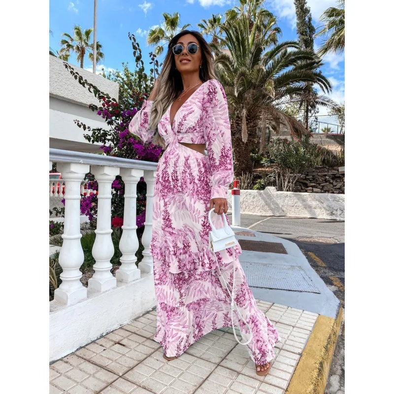 Robe de Soirée Élégante Femme - Robe de Cérémonie Longue Manches