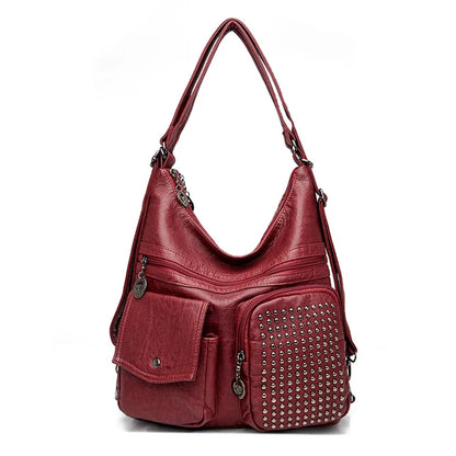 Sac à dos cuir brun femme élégant