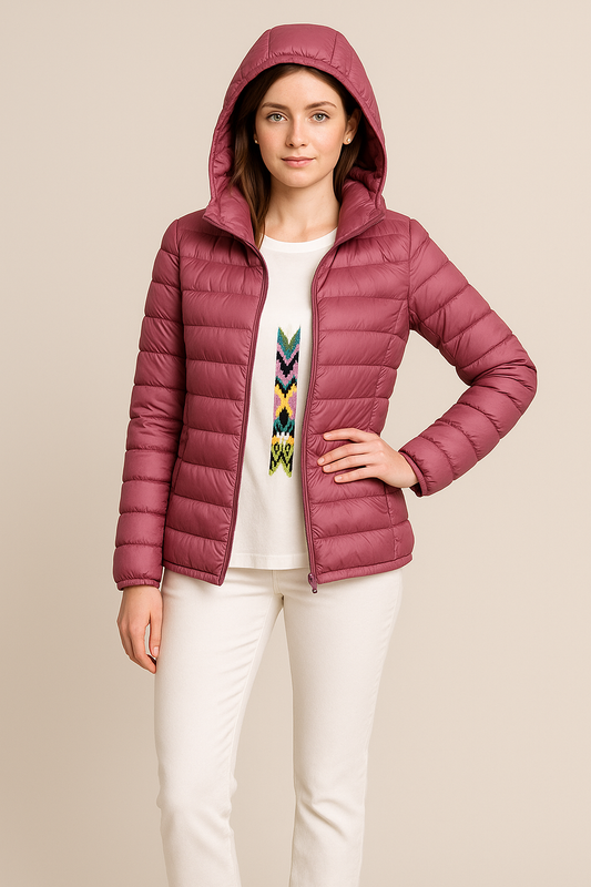 Vestiaire femme hivernal léger à capuche - coupe taille haute - LuxeStyle