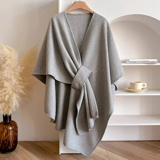 Manteau Poncho Élégant avec Ceinture pour Femme | Parfait pour l'Automne et l'Hiver - LuxeStyle