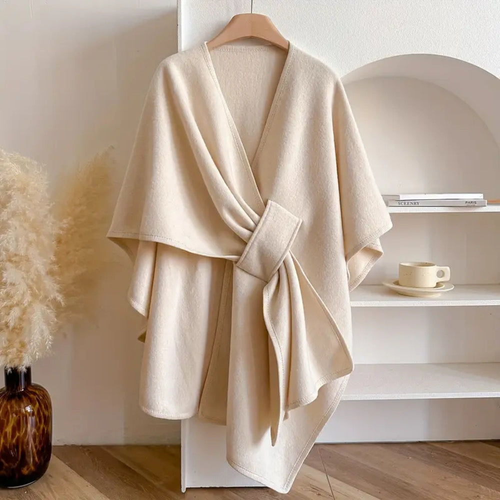 Manteau Poncho Élégant avec Ceinture pour Femme | Parfait pour l'Automne et l'Hiver