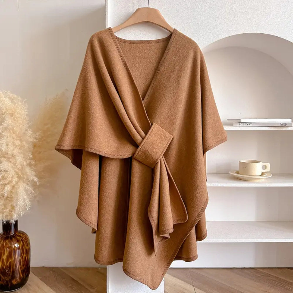 Manteau Poncho Élégant avec Ceinture pour Femme | Parfait pour l'Automne et l'Hiver