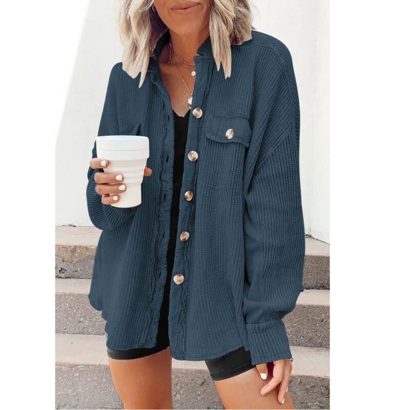 Veste Velours Douce à Boutons pour Femme - LuxeStyle