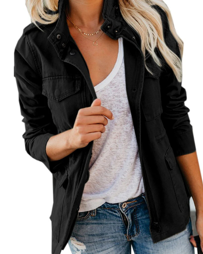 Veste Femme Camouflage Chic à Manches Longues