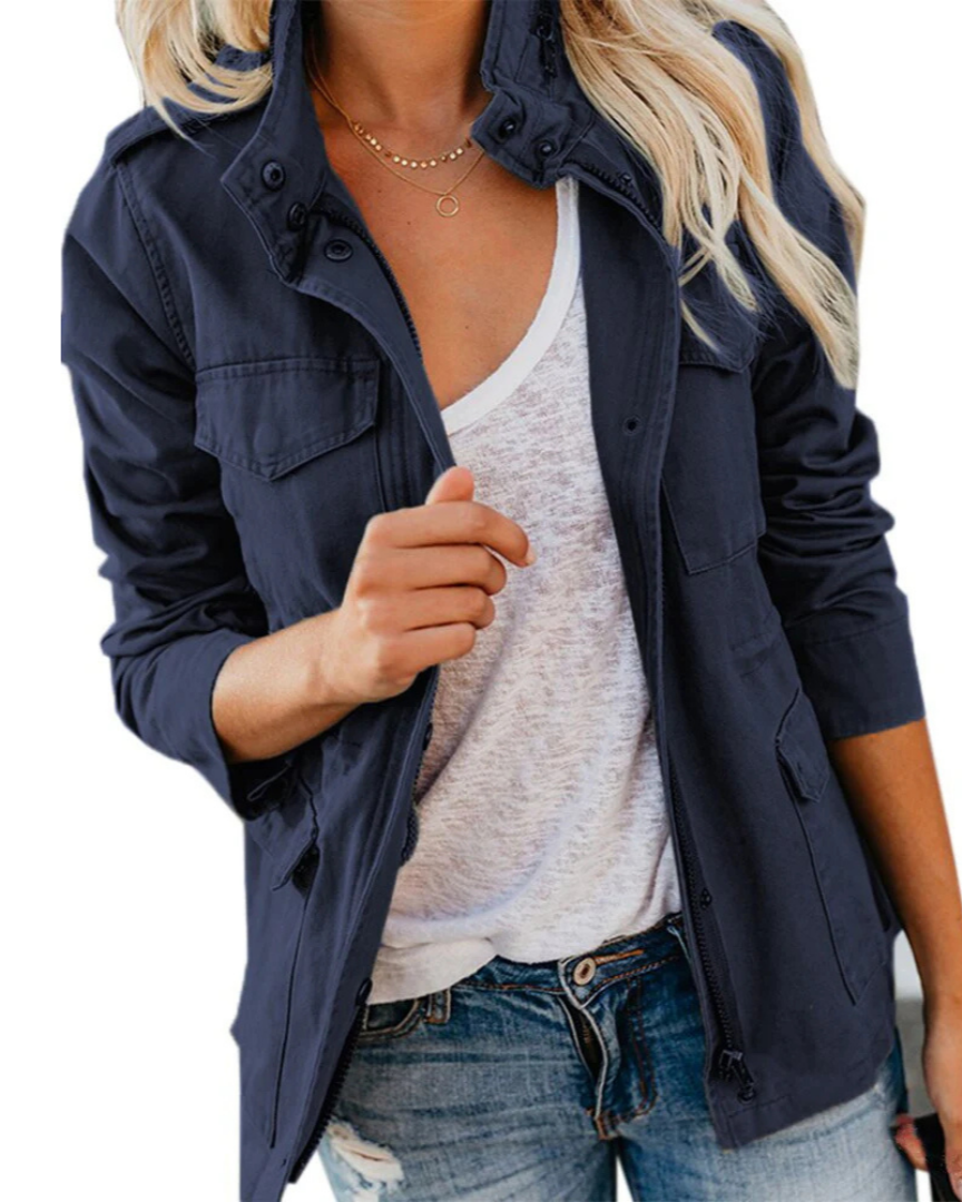 Veste Femme Camouflage Chic à Manches Longues