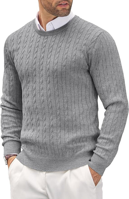 Pull à torsades Noir Homme Stylish