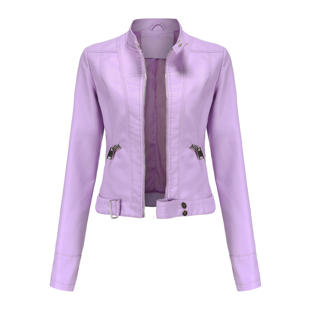 Veste Cuir Femme Élégante Noir