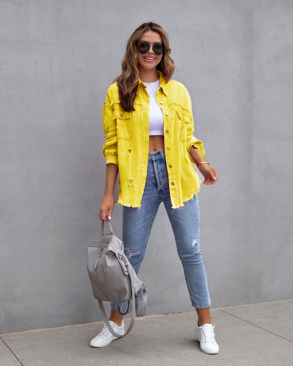 Veste jean femme tendance noir casual