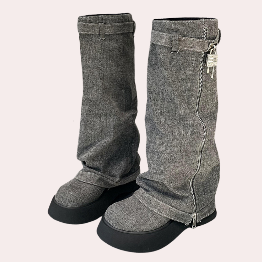 DULCE - Bottes d'Hiver Élégant en Jean pour Femmes