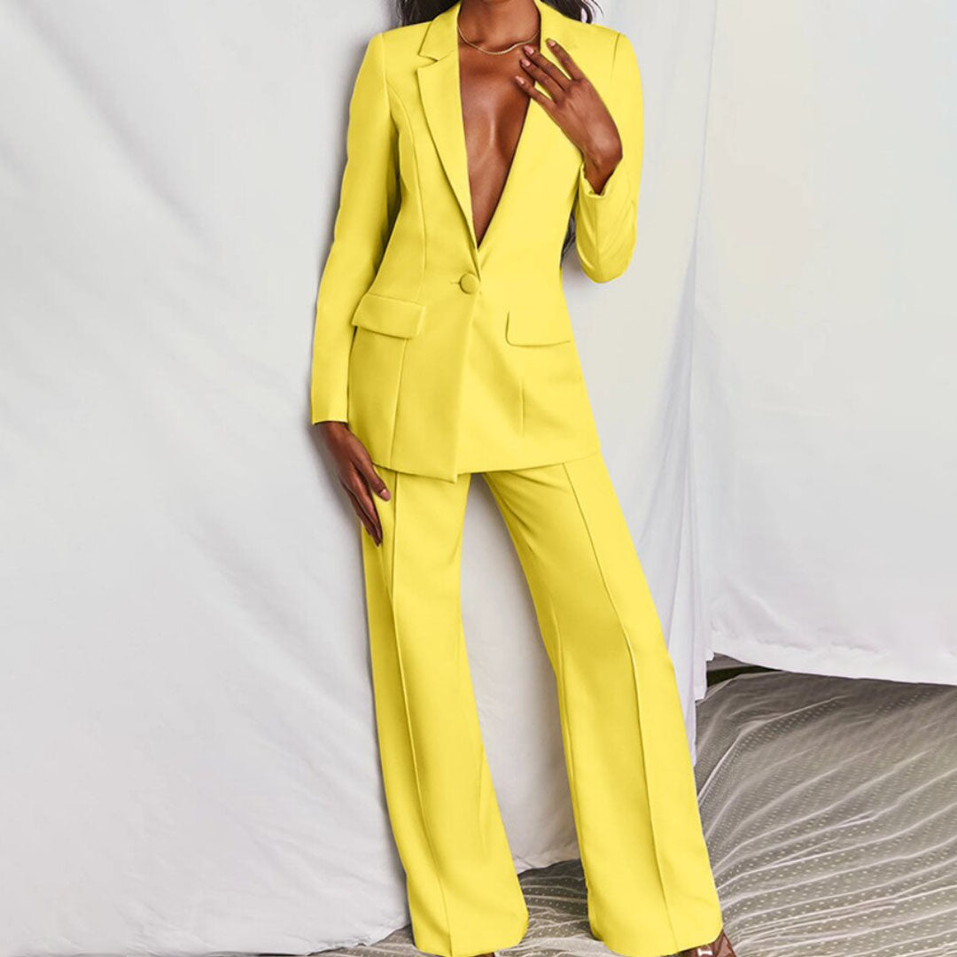 Costume Femme Élégant Pantalon Large pour Travail & Soirée - LuxeStyle