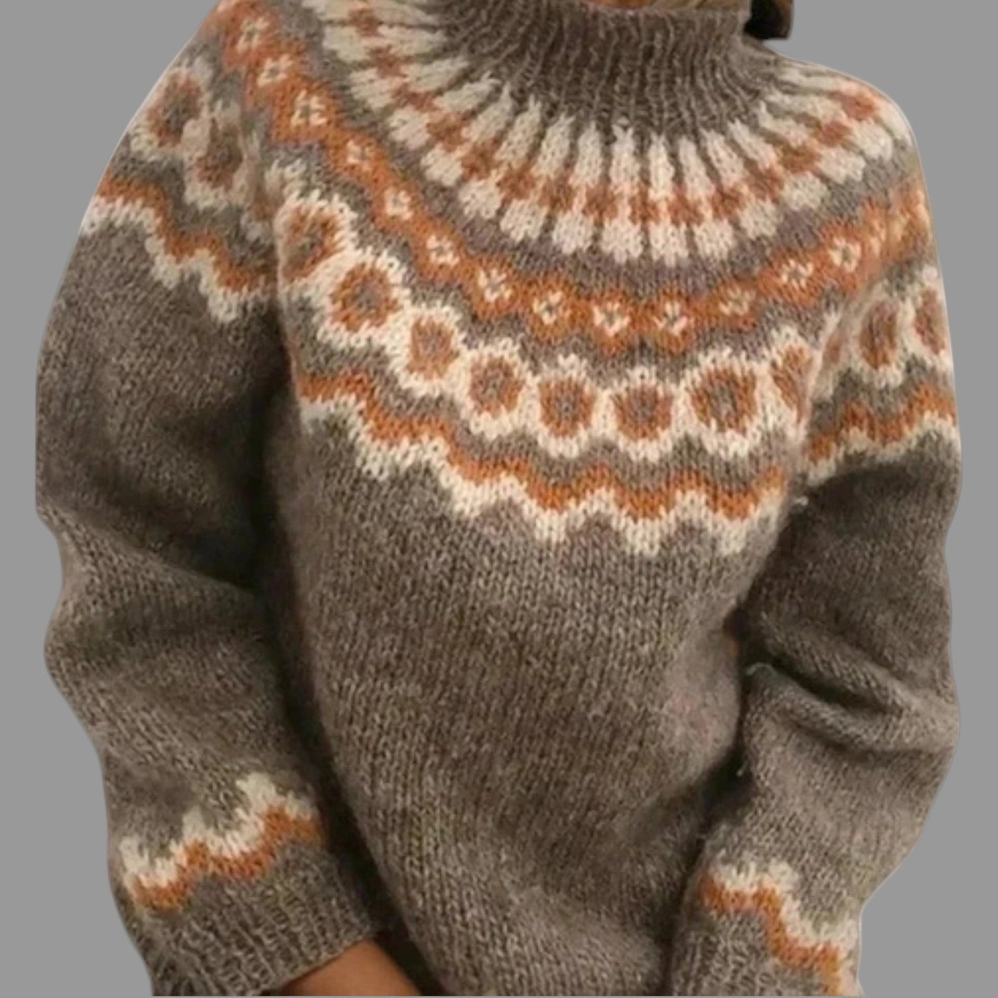 Pull Femme Nordique Douillet – Tricot Mohair 100% Taille Relâchée