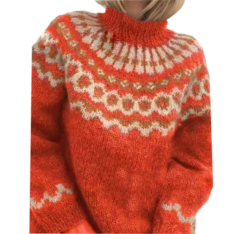 Pull Femme Nordique Douillet – Tricot Mohair 100% Taille Relâchée