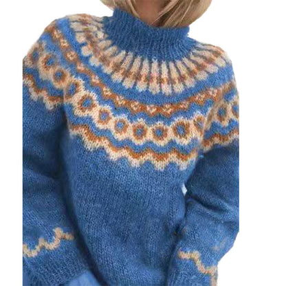 Pull Femme Nordique Douillet – Tricot Mohair 100% Taille Relâchée