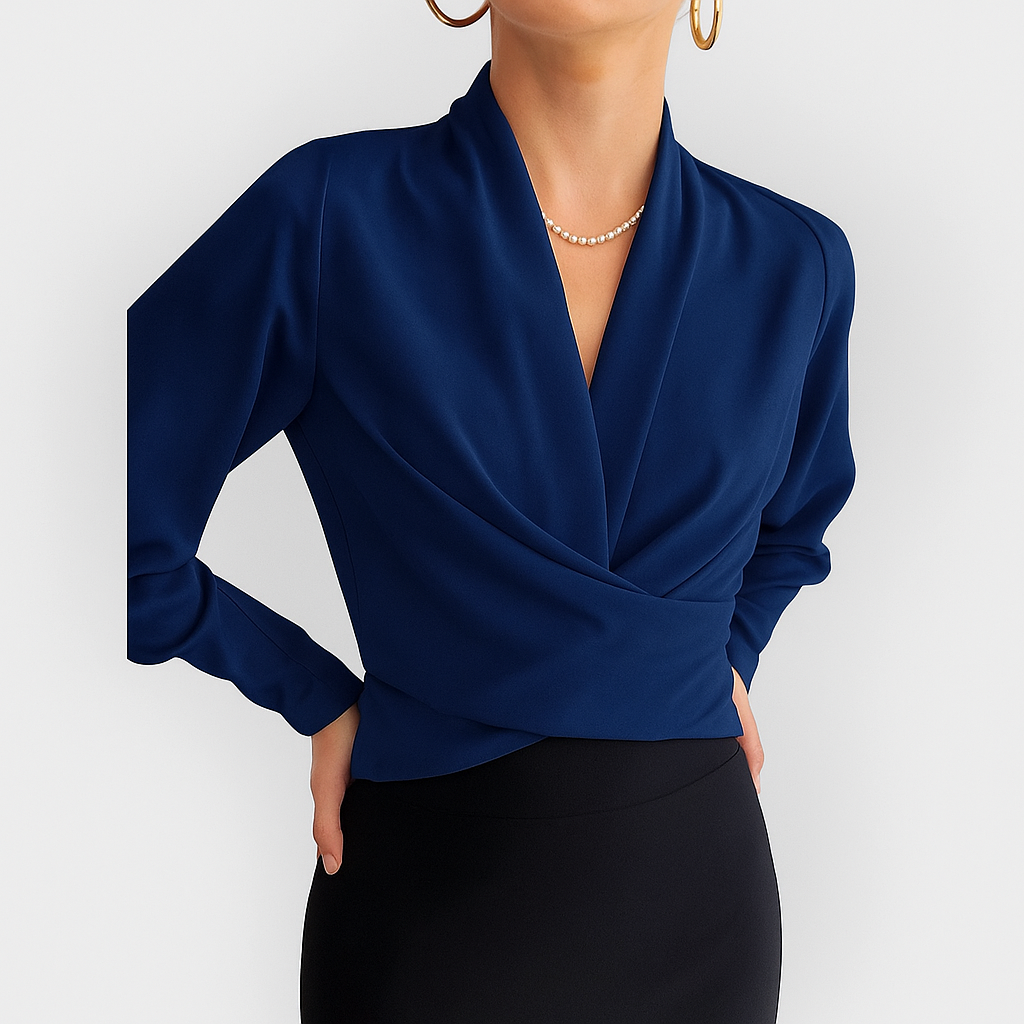 Blouse Féminine Élégante Manches Voilées pour Femme - LuxeStyle