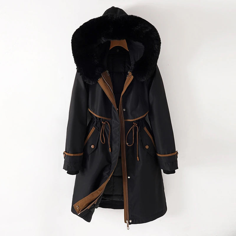 Veste Hivernale Féminine avec Capuchon pour Sports Extérieurs