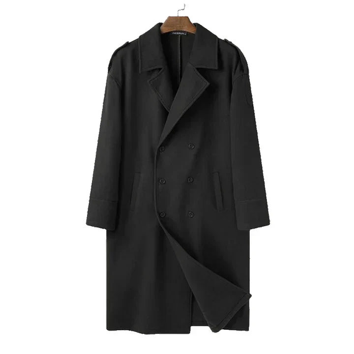 Manteau Homme Long Élégant -Taille Relâchée & Fermeture Éclair Sécurisée