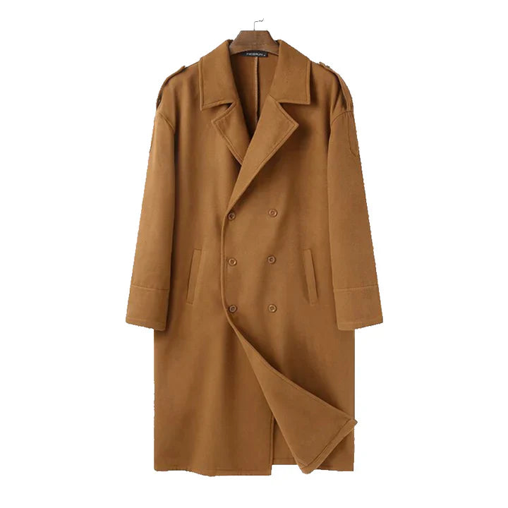 Manteau Homme Long Élégant -Taille Relâchée & Fermeture Éclair Sécurisée