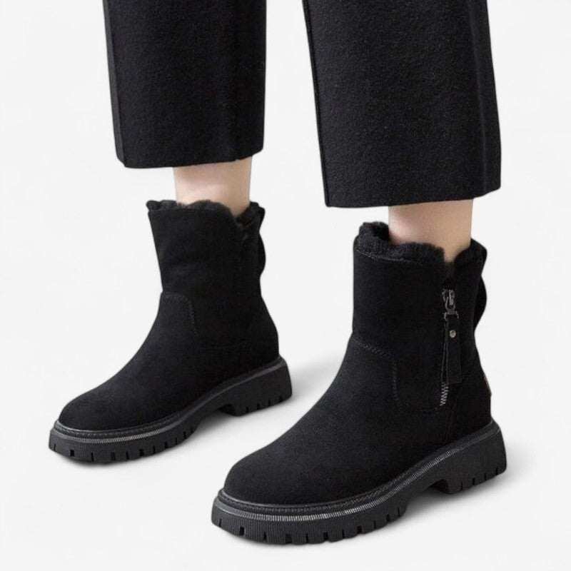 Bottines Hiver Doublées et Robustes à Fermeture Éclair