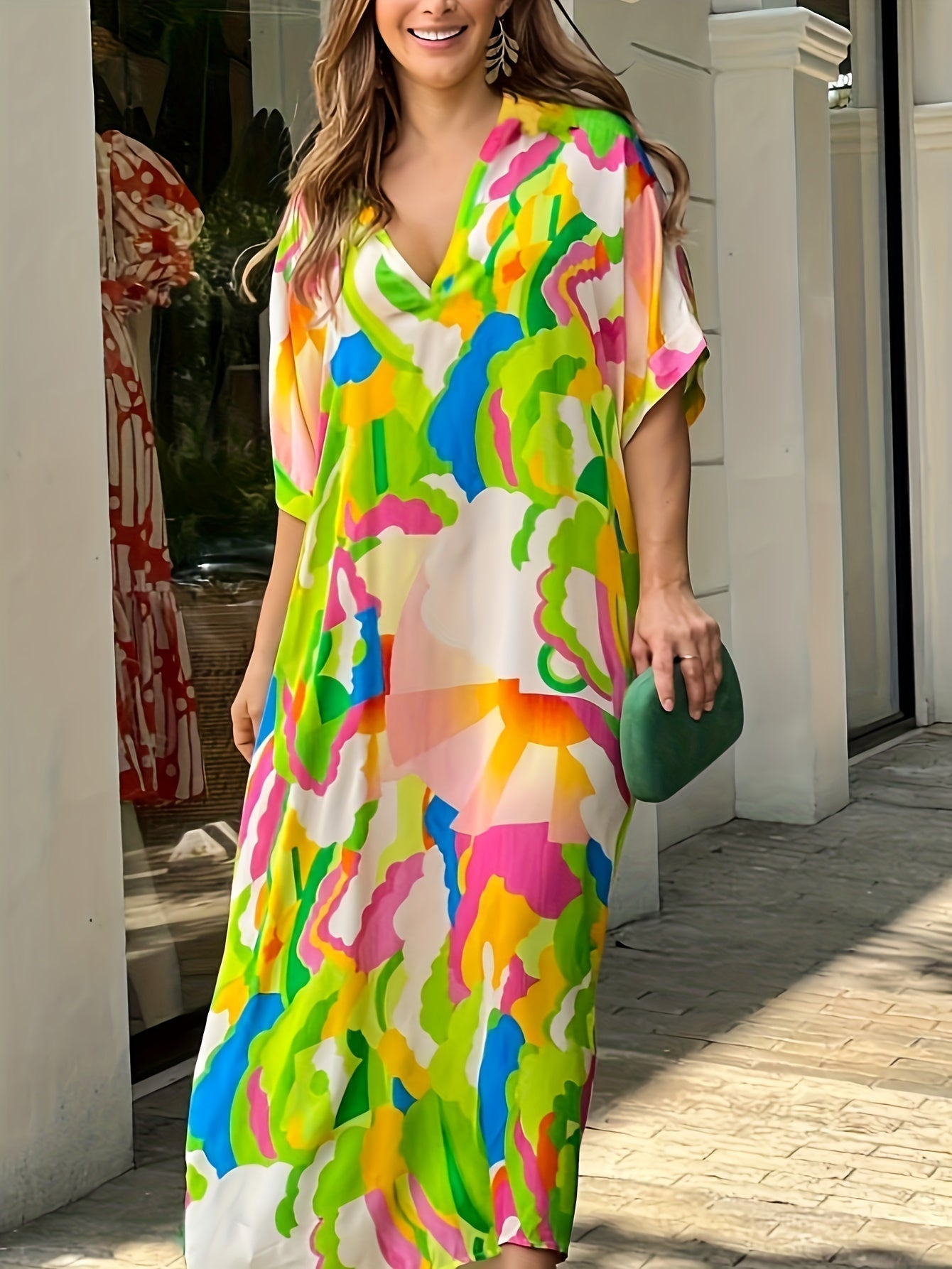 Robe de Plage Élégante Femme – Caftan Léger Imprimé Floral pour Été - LuxeStyle