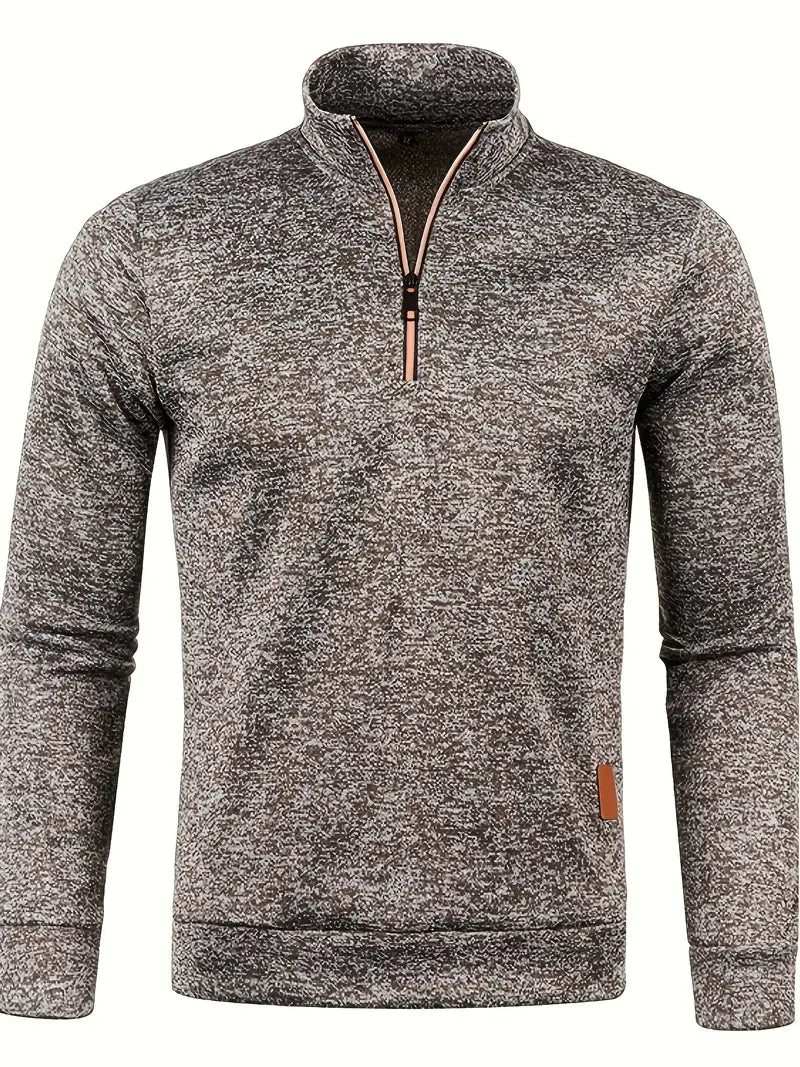 Pull en polaire marine avec fermeture éclair pour homme