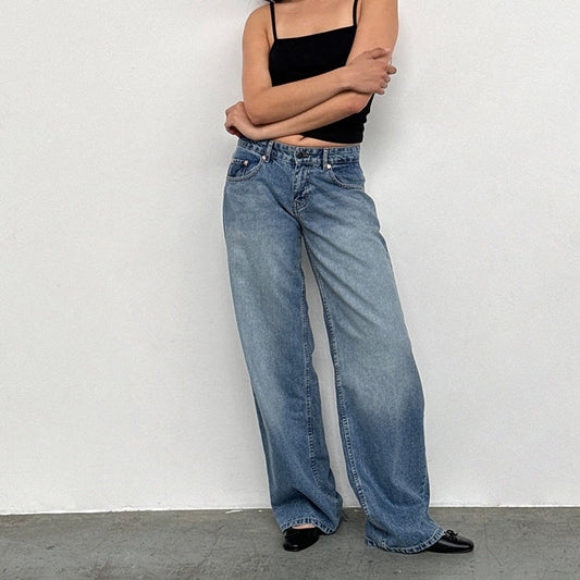Jean Femme Décontracté Taille Élevée Relâché - LuxeStyle