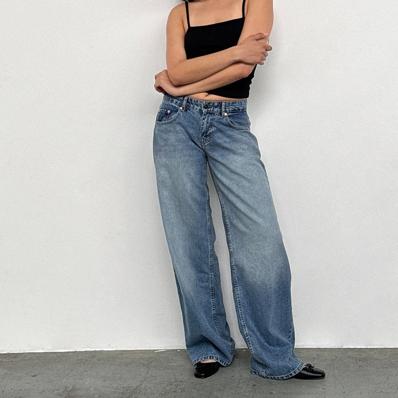 Jean Femme Décontracté Taille Élevée Relâché
