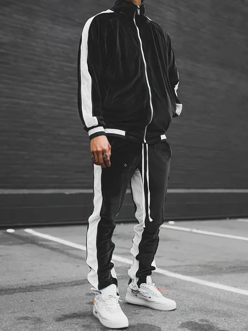 Survêtement Homme Décontracté Veste et Pantalon Sport
