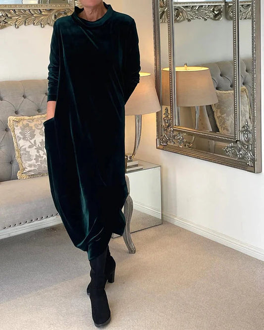 Robe Femme Élégante Velours Bordeaux - LuxeStyle