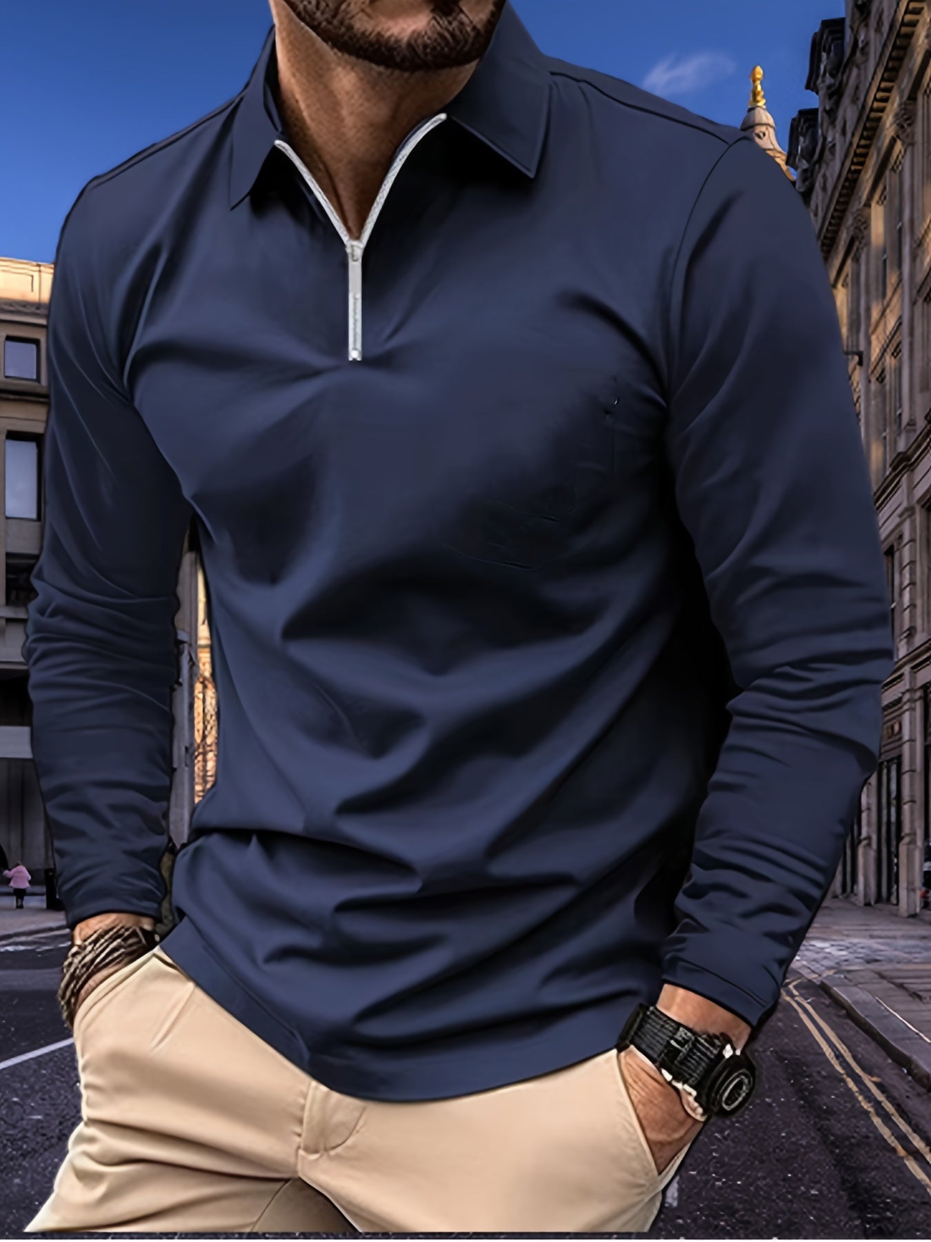 Chemise Homme Classique à Fermeture Éclair pour Chaque Jour