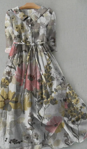 Robe Floral Élégante à Manches Longues pour Femmes - LuxeStyle