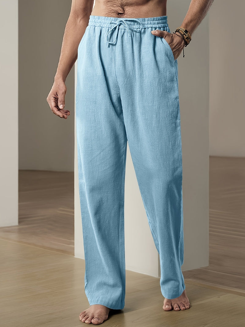 Pantalon Casual Élastique Homme avec Cordon de Serrage pour Voyage et Loisirs
